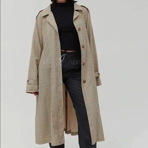 Urban Outfitters Spring Lightweight Plaid Trench Coat/Duster NWT Sz M